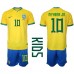 Brasil Neymar Jr #10 Hjemmedraktsett Barn VM 2022 Kortermet (+ Korte bukser)